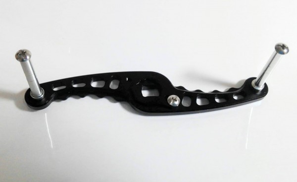 送料無料!/ダイワ用/105mm/中空構造/左右両対応アルミカスタムダブルハンドル/ブラック/RH133/Ⅰ22拍卖