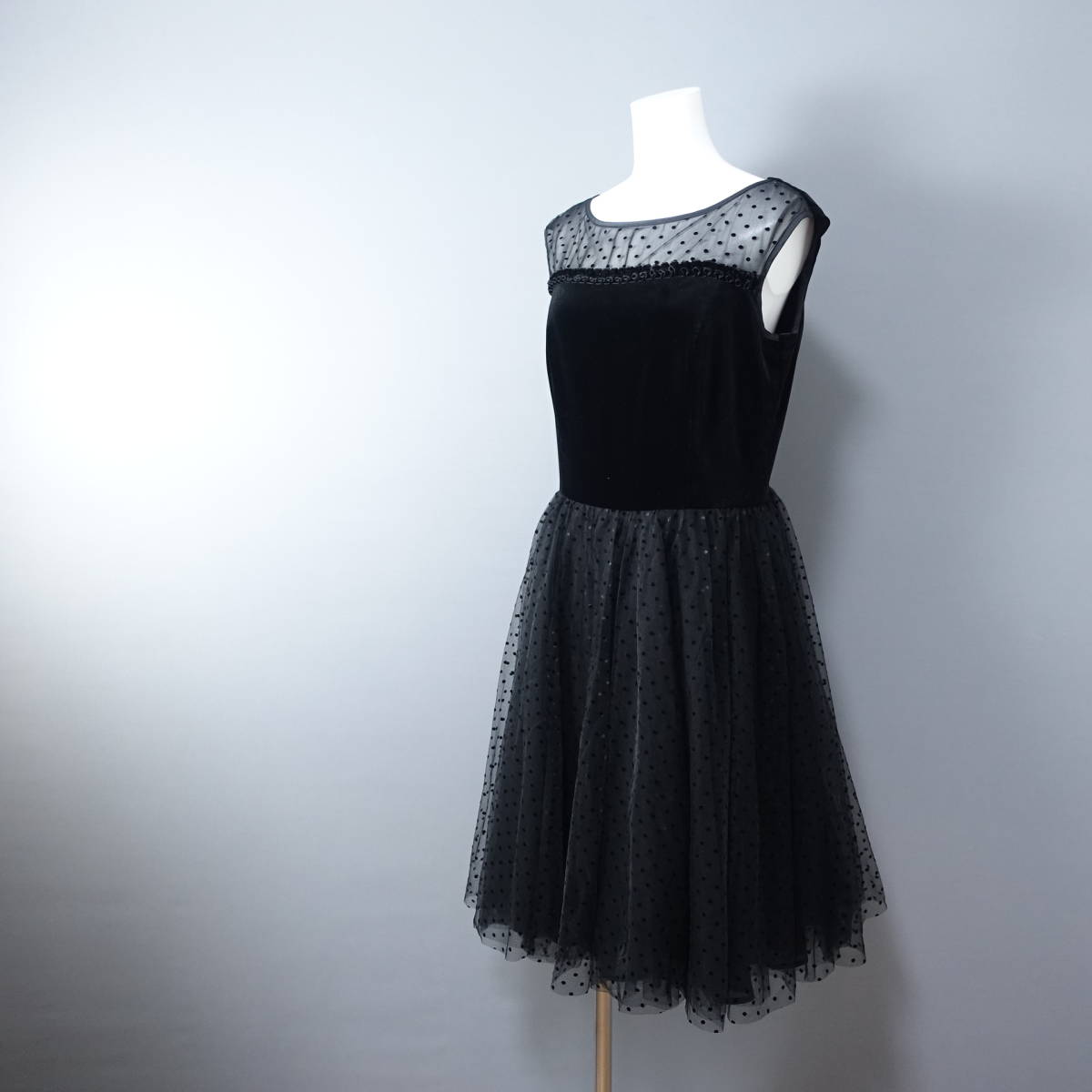 美品*TOCCA/トッカ/6/日本製/ベロア/チュールドレス/ブラック/黒/ワンピース/レディース拍卖