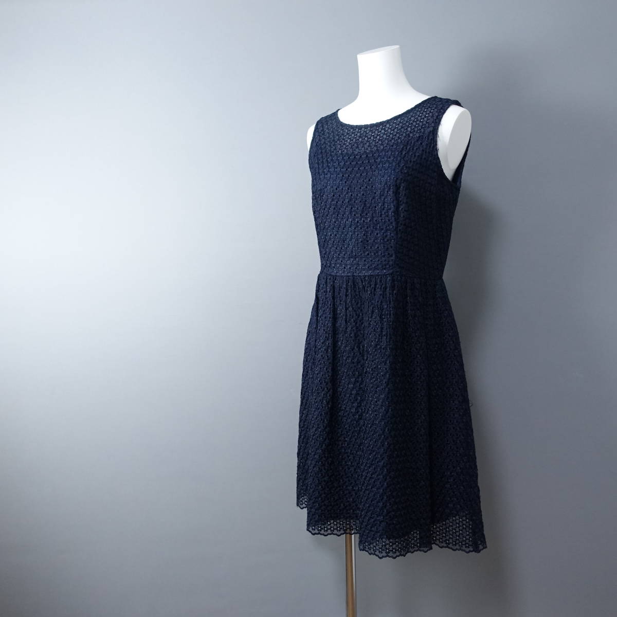ANAYI/アナイ/38/日本製/ノースリーブワンピース/ネイビー/紺/レディースM相当拍卖