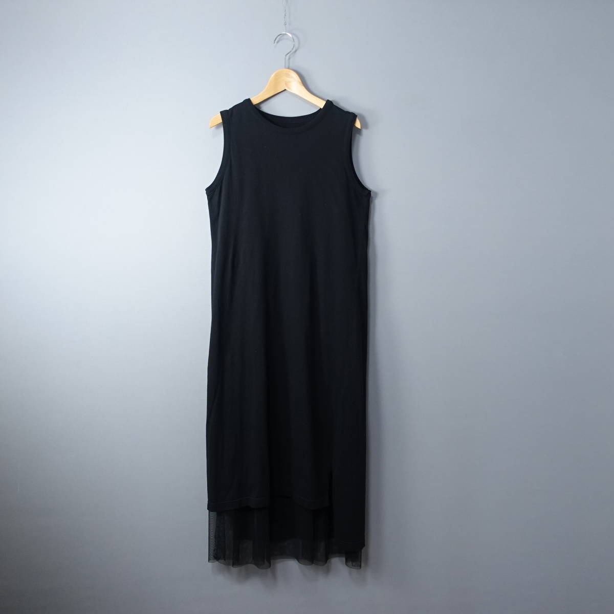 HERENCIA/ヘレンチア/38/日本製/ノースリーブワンピース/ブラック/黒/レディースM相当拍卖