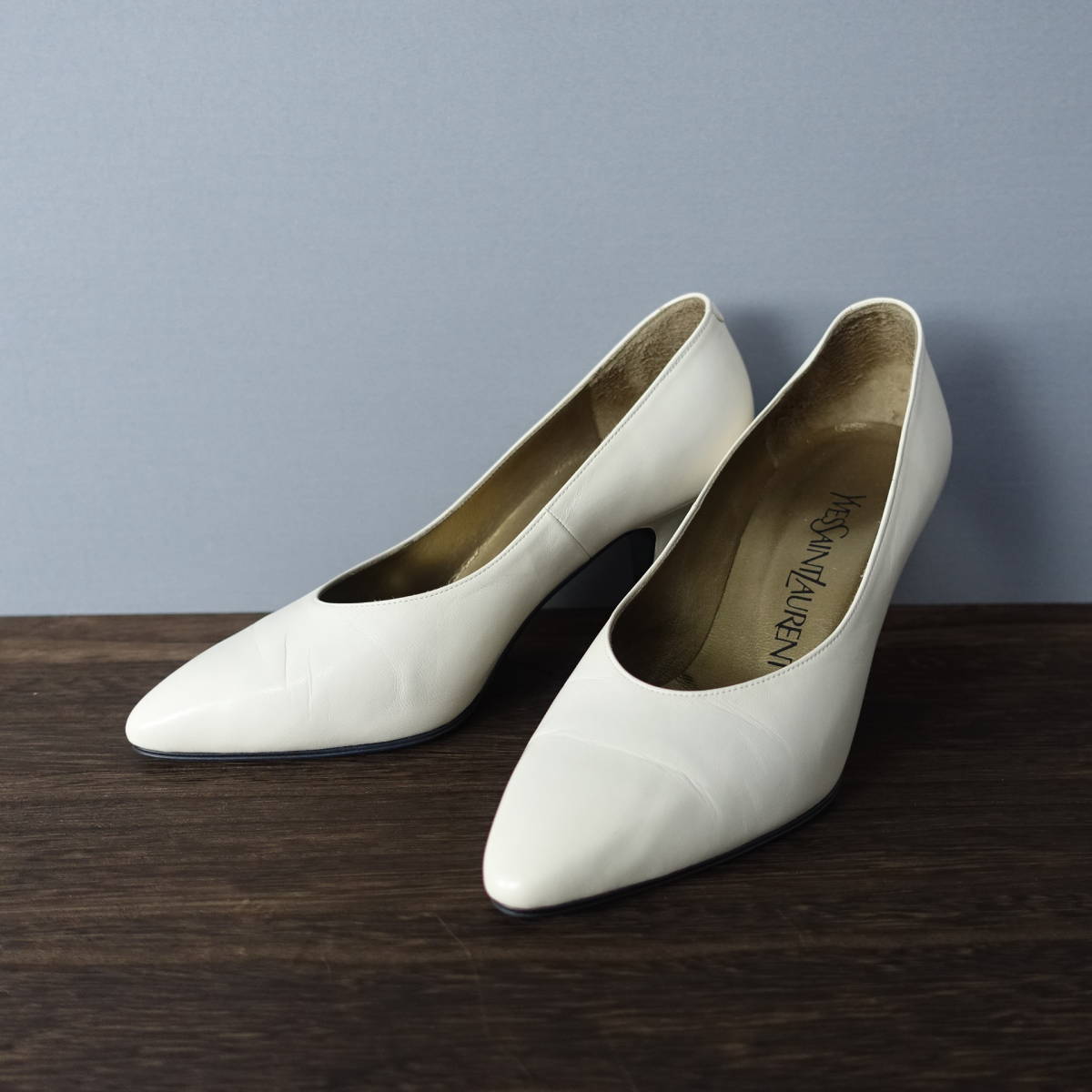 YVES SAINT LAURENT/イヴサンローラン/34.5/ハイヒールパンプス/ホワイト/レディース21.5cm相当拍卖