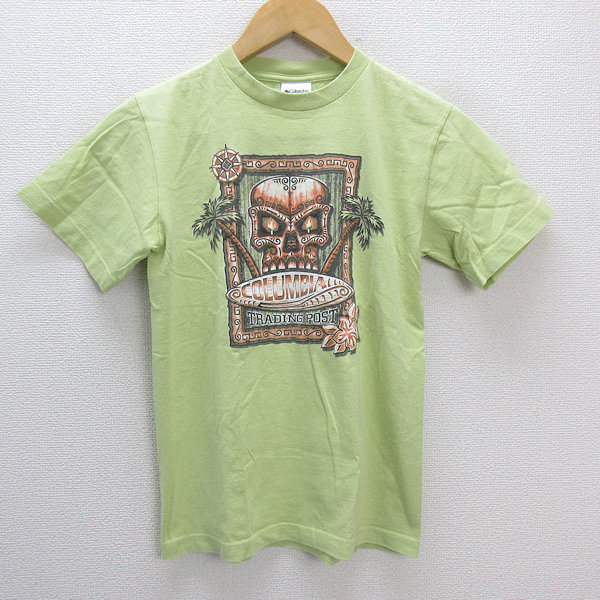 k■コロンビア/Columbia ジュニア クルーネックTシャツ【S】緑/KIDS■103【中古】拍卖
