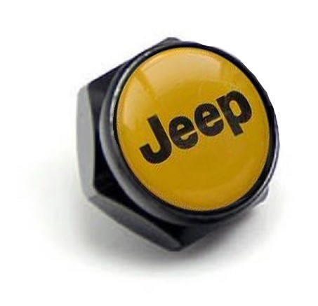 稀少 送込み JEEP マーク ブラック アルミナンバーボルトカバー 1点拍卖