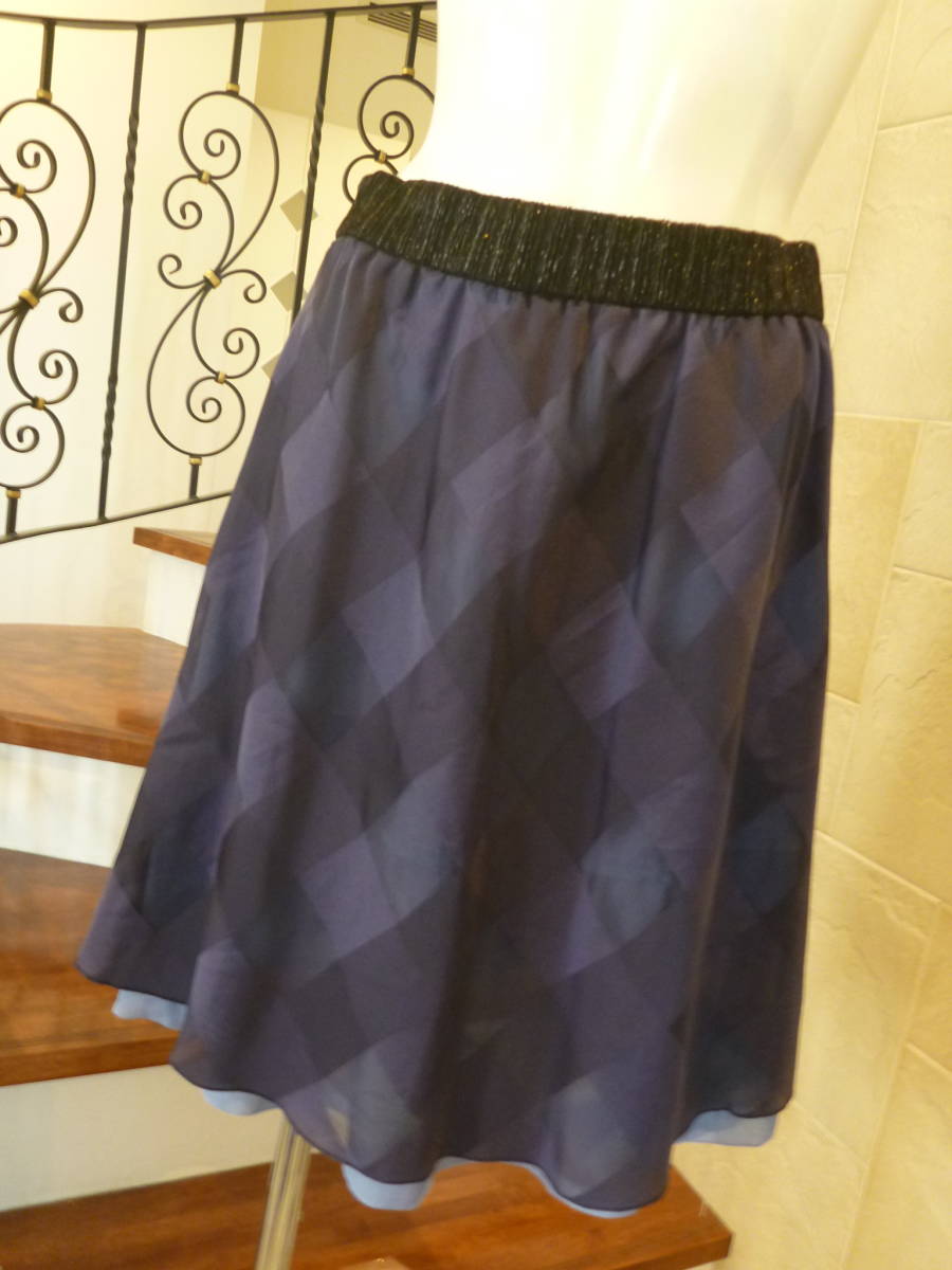 1.1万 新品 CHEPI シェピ ★日本製 紺×水色 2段重ね スカート L拍卖