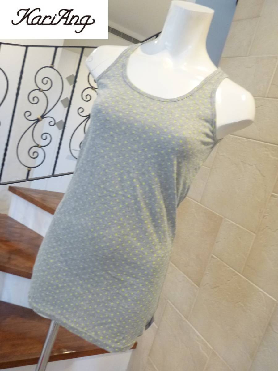6090円 新品 KariAng カリアング ★グレー×黄色 スター 星 タンクトップ S拍卖