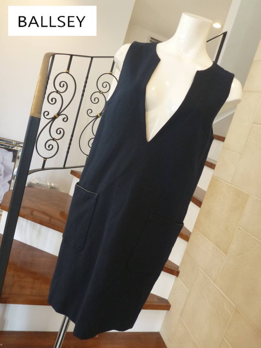 3万 超美品 BALLSEY(ボールジィ)★ボルジー トゥモローランド 紺 日本製 オーバーワンピース 38 M相当拍卖