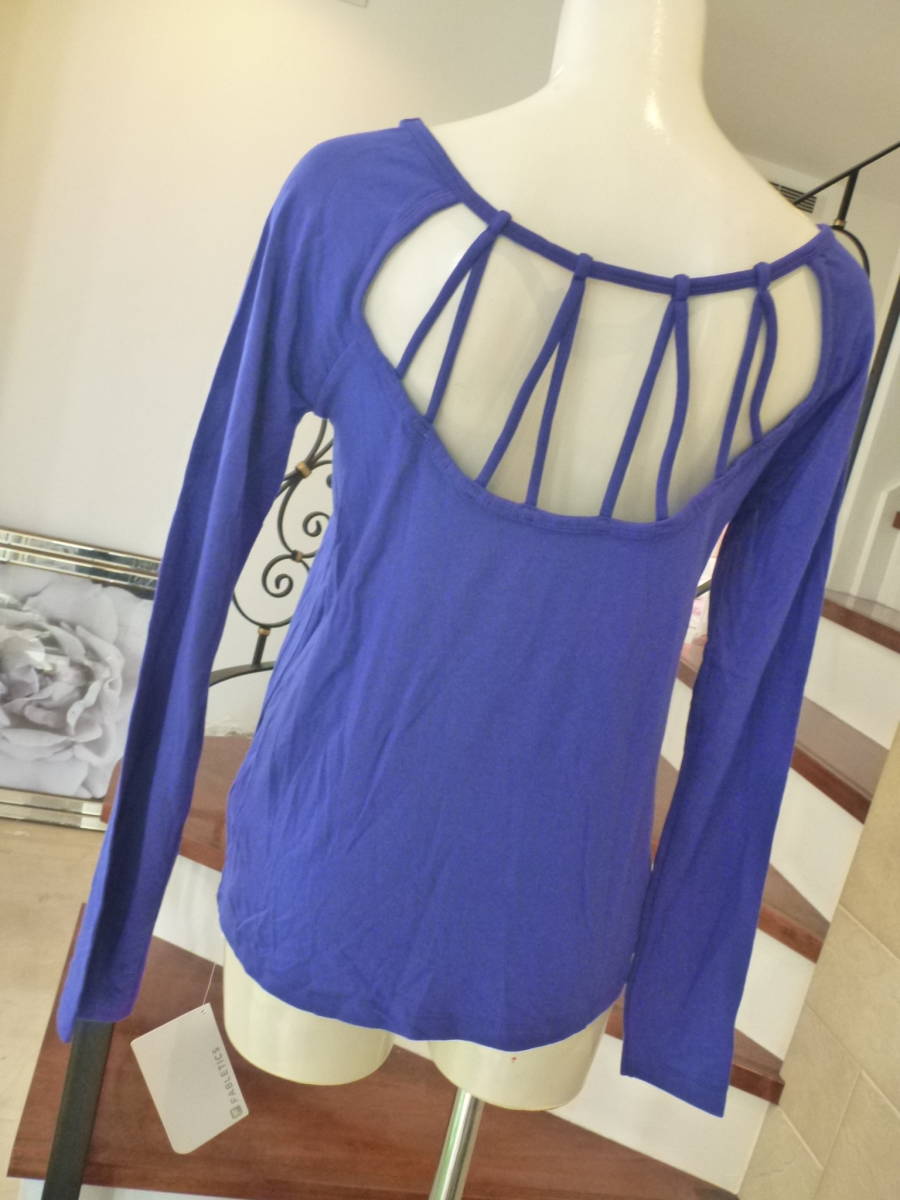 新品 FABLETICS ★青紫 背中セクシー 長袖 カットソー S拍卖