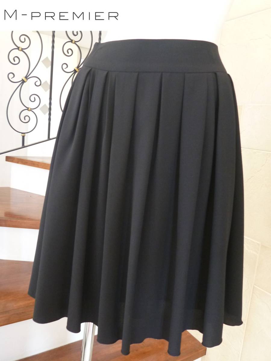 2万 美品 M Premier Mプルミエ エムプルミエ couture ★黒 ブラック ふんわりスカート 34 S相当拍卖