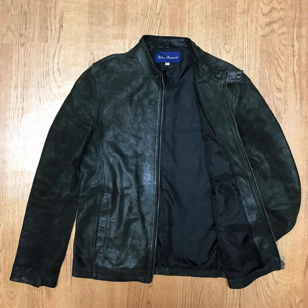 URBAN RESEARCH◇アーバンリサーチ◆ライダースジャケット*レザー アウター 革ジャン 本革 山羊革 シングルライダース レディース 38拍卖