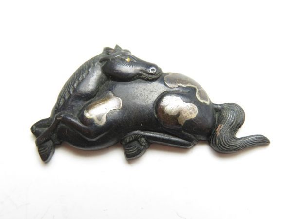 【2313】刀装具 江戸~ オリジナル 赤銅地 馬 金具 4g(初品・買取品)拍卖