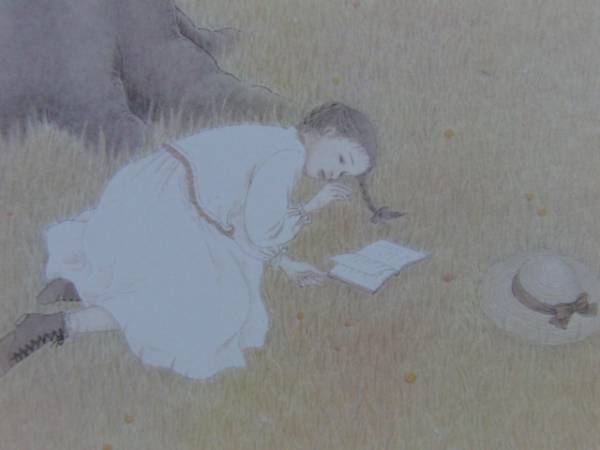小谷智子、幼い春に、希少な額装用画集より、新品額装付、状態良好、送料込み、m30拍卖