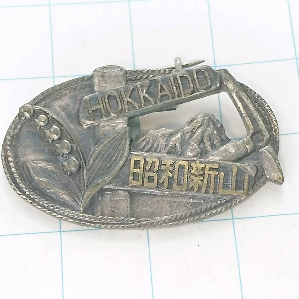 送料無料)昭和新山 昭和レトロ ご当地 観光地 登山 山登り 記念 山バッジ ピンバッジ PINS ピンズ A05384拍卖