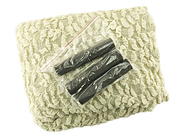 肘あり ソファーカバー リバーシブル ポコポコ ふくれ織り 1人掛用 リーフ アイボリー系拍卖