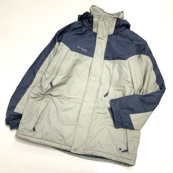 USA規格 Columbia コロンビア VERTEX マウンテンパーカー メンズ Lサイズ グレー ベージュ アウトドア キャンプ 登山 防寒拍卖