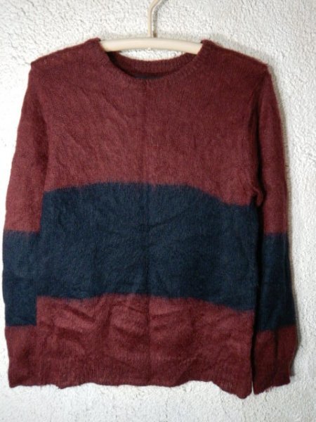 to4298 RAGEBLUE レイジブルー モヘア 混紡 ボーダー デザイン ニット セーター 人気 送料格安拍卖