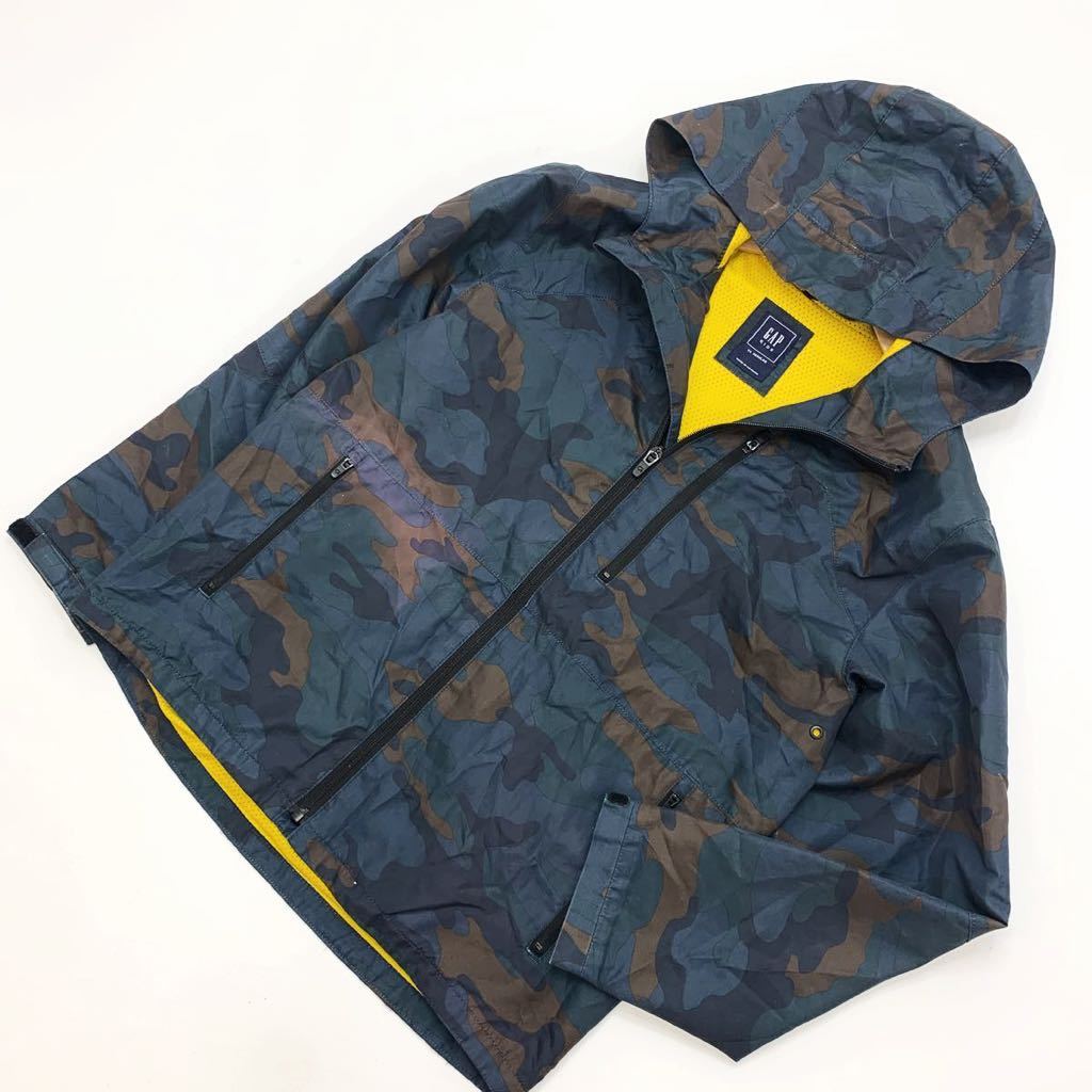 ギャップ GAP 150cm 迷彩 カモフラ マウンテンパーカー ナイロンジャケット キッズ 子供用 お子様の防寒着に♪ 裏メッシュ■C158拍卖