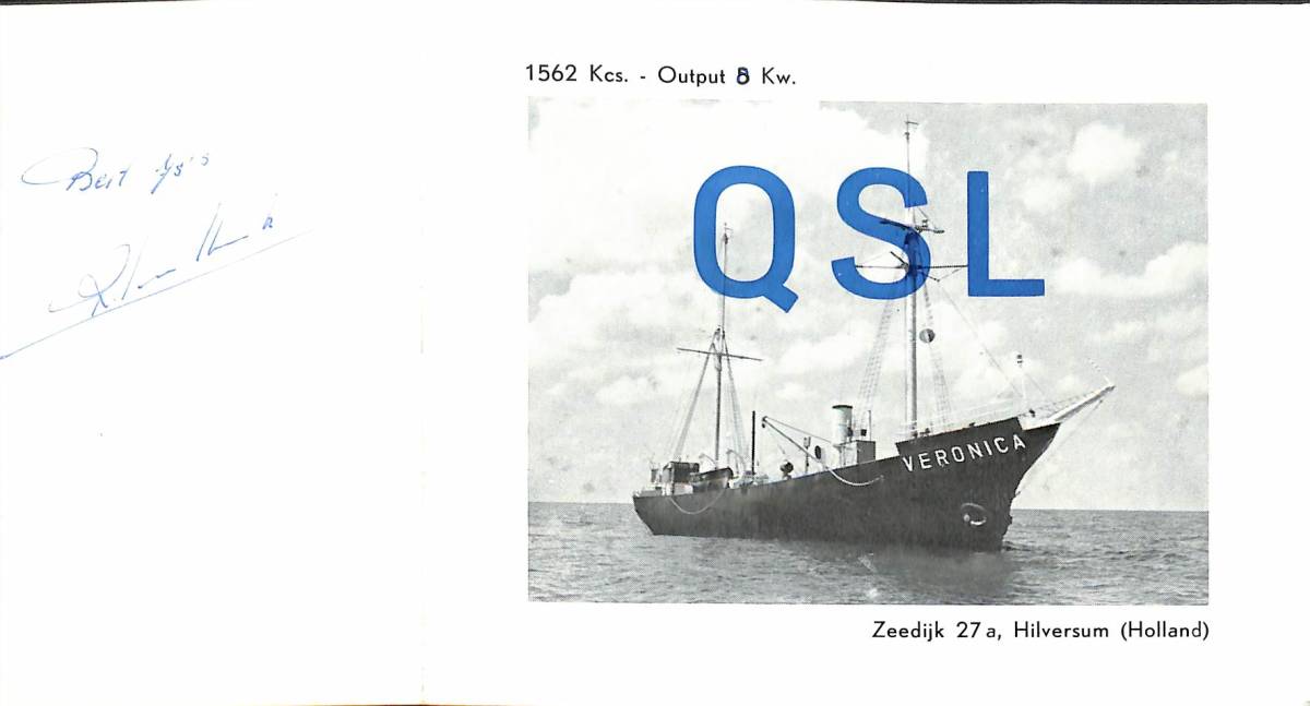 BCL★廃局★入手困難★幻のベリカード★オランダ海賊局★RADIO VERONICA★ラジオ・ベロニカ★1966年拍卖