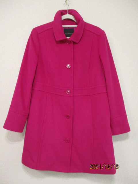 華やかピンク☆12号 未使用 TALBOTS ヴィヴィットカラー コート タルボットジャパン拍卖