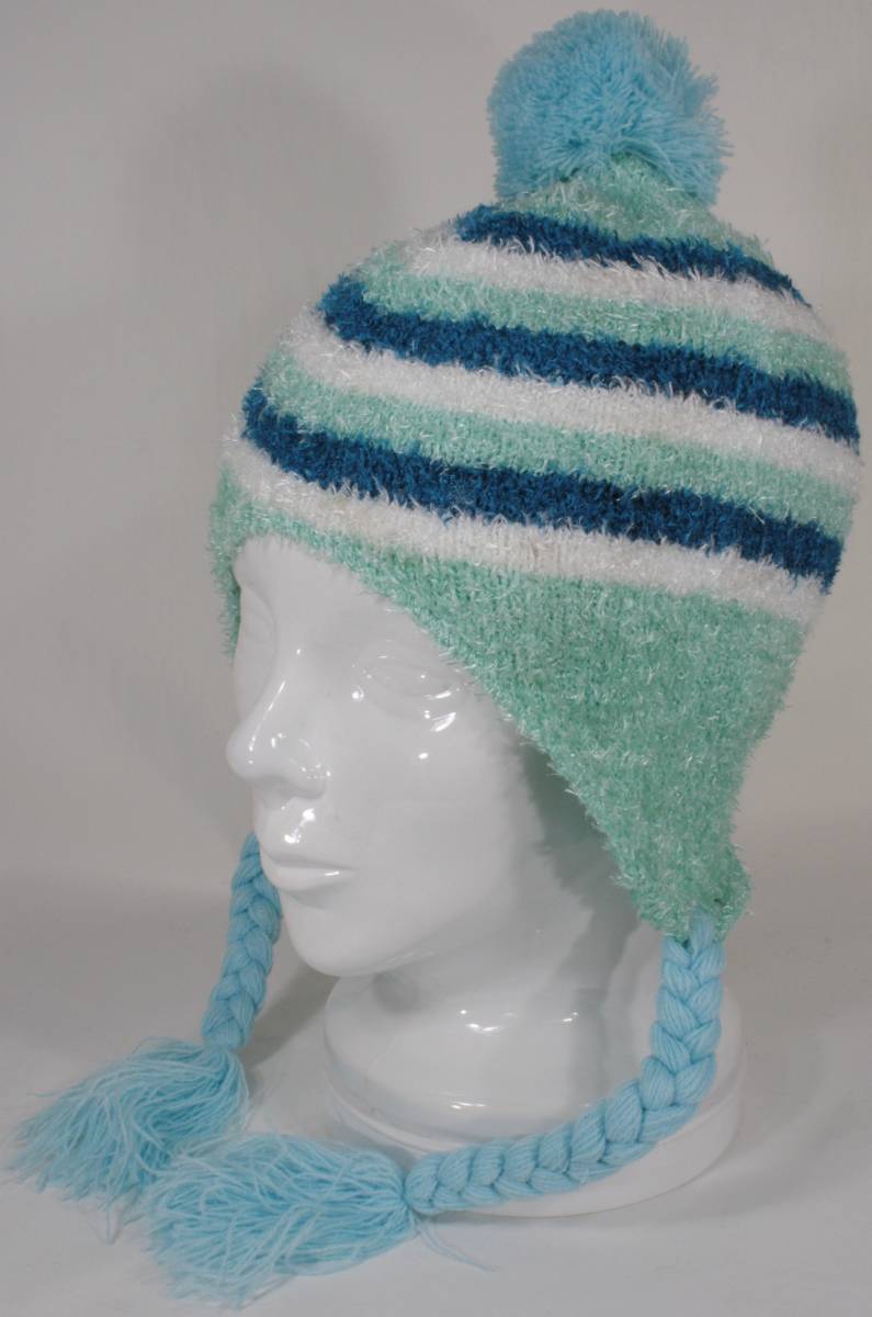 新品 キッズ・ジュニア イヤーフラップビーニー(ニット帽) ニットキャップ カラー ミント サイズ ジュニアフリー拍卖