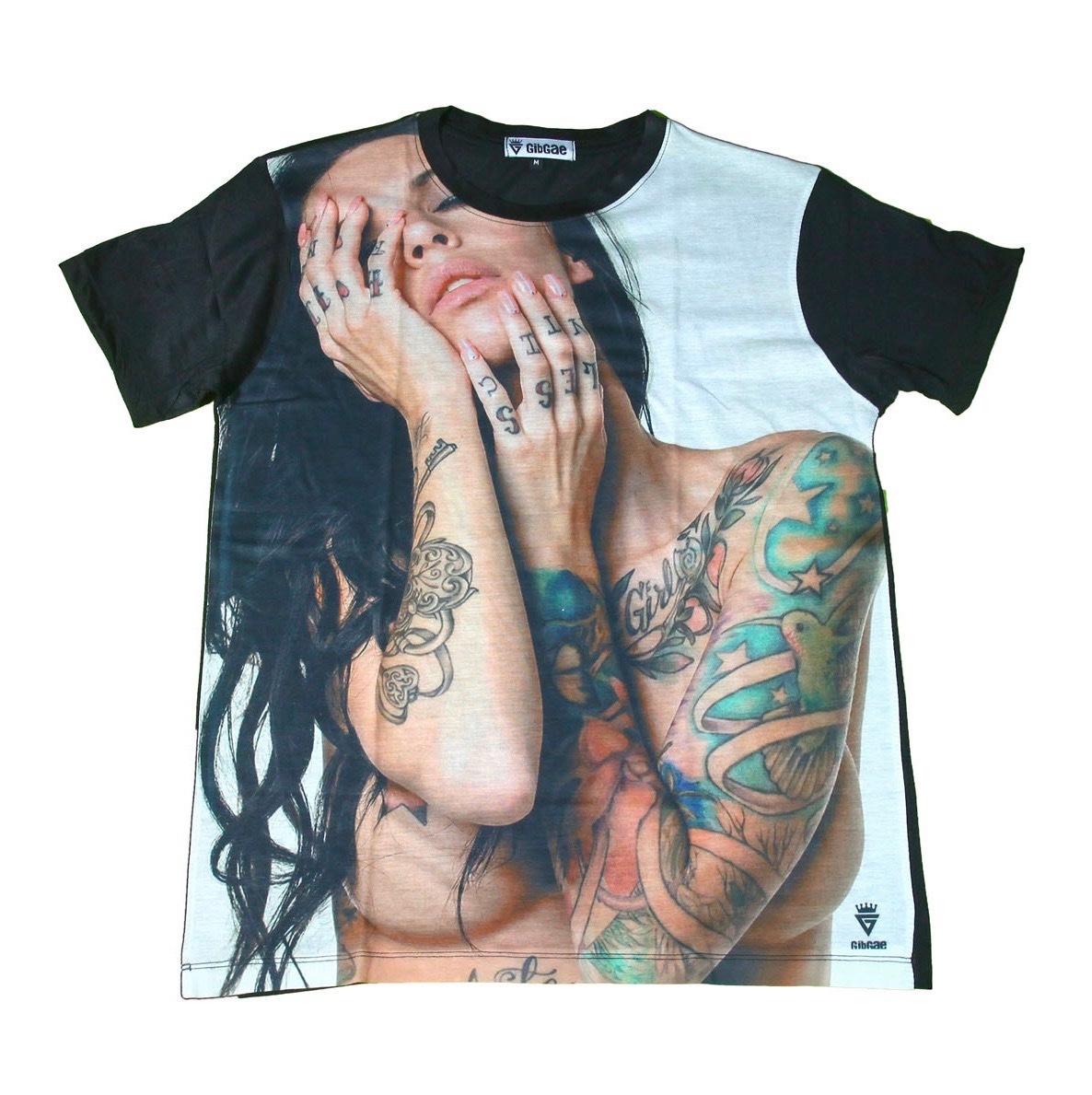 セクシーガール ヌード タトゥー 美女 アート エッチ ストリート系 デザインTシャツ おもしろTシャツ メンズ 半袖★M119L拍卖