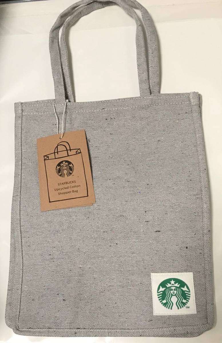新品タグ付き☆スターバックス アップサイクルコットンショッパーバッグ ミックスグレー S拍卖