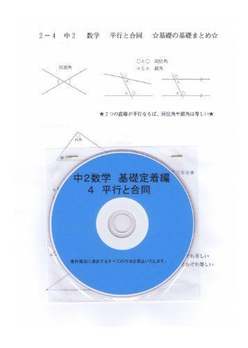 プロが教える 数学 中学 2年 DVD 4 平行と合同 基礎編 問題集 中2 中学2年 中学校 復習 自宅学習 問題 教材 まとめ プリント 販売多数拍卖