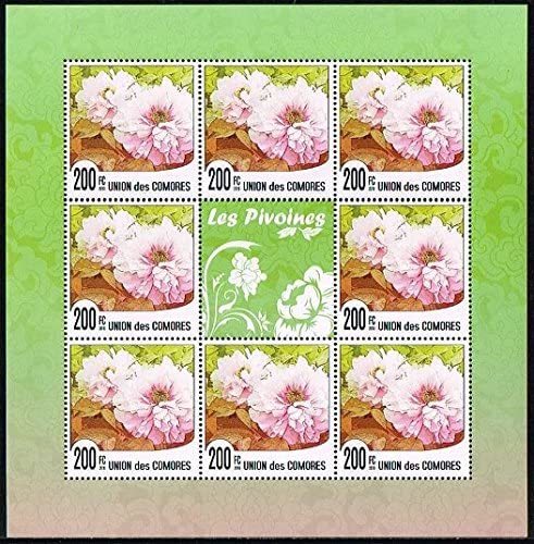 コモロ切手『花』8枚シート 2010拍卖