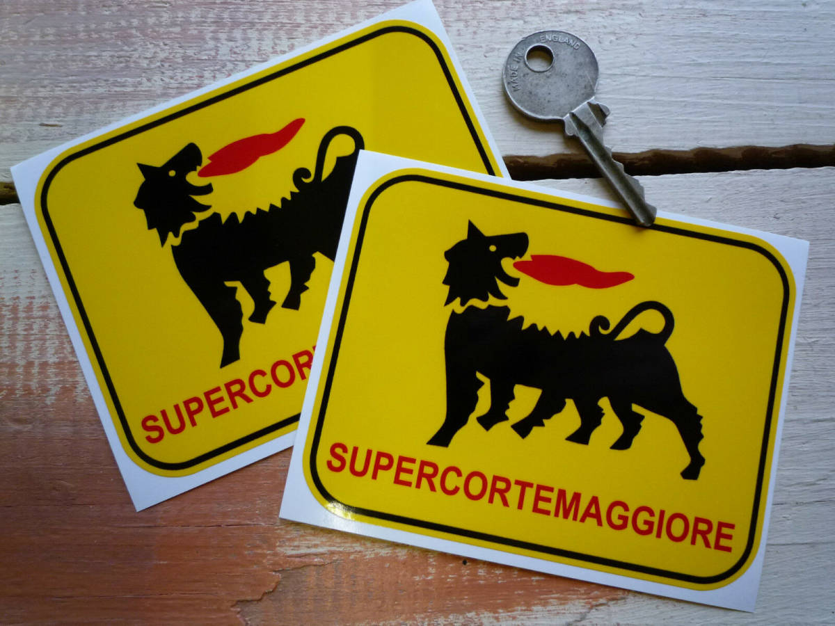 送料無料 SUPERCORTEMAGGIORE AGIP STICKER ステッカー デカール 2枚セット 108mm × 85mm拍卖