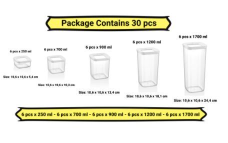 【30個セット】キッチン食品用収納ボックス,透明,気密オーガナイザー拍卖