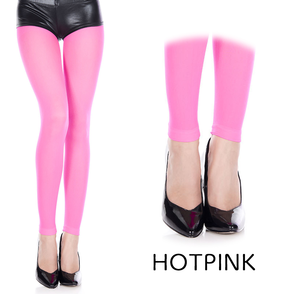 Music Legs パステルカラーの厚手レギンス ホットピンク拍卖