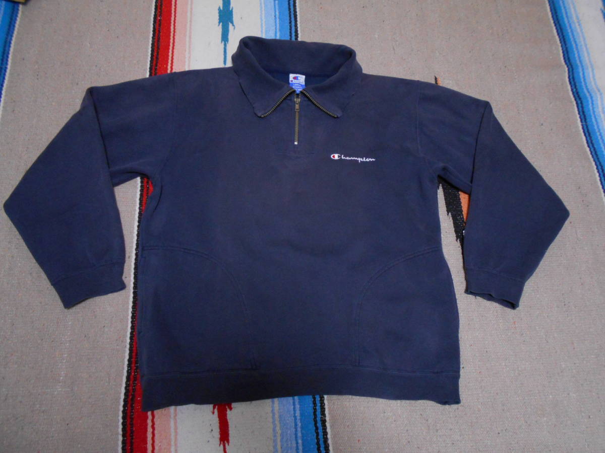 1990年代製 CHAMPION チャンピオン ハーフジッパー スウェット トレーナー ビンテージ バスケットボール フットボール スケートボード拍卖