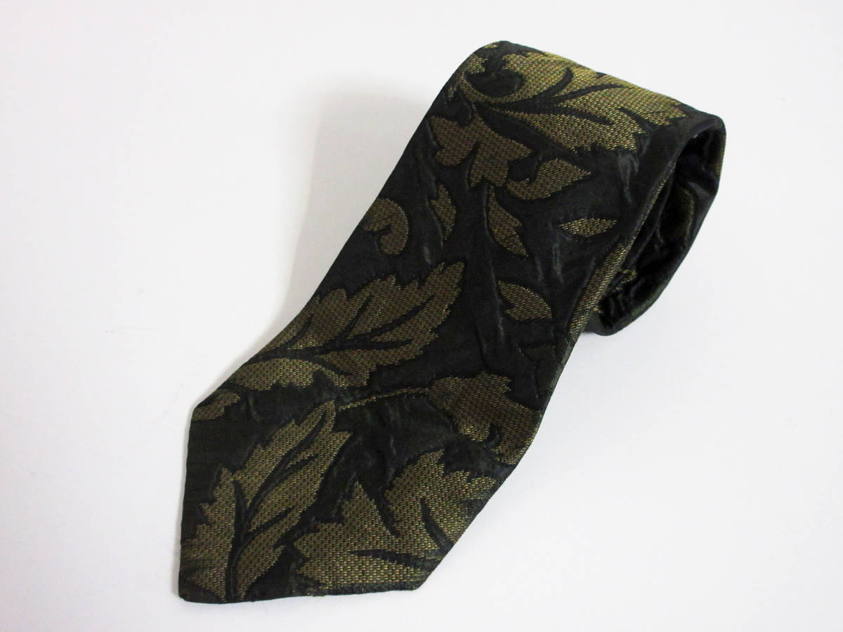 ジャンニヴェルサーチ VERSACE シルク × ウール ネクタイ ダークグリーン yg418拍卖