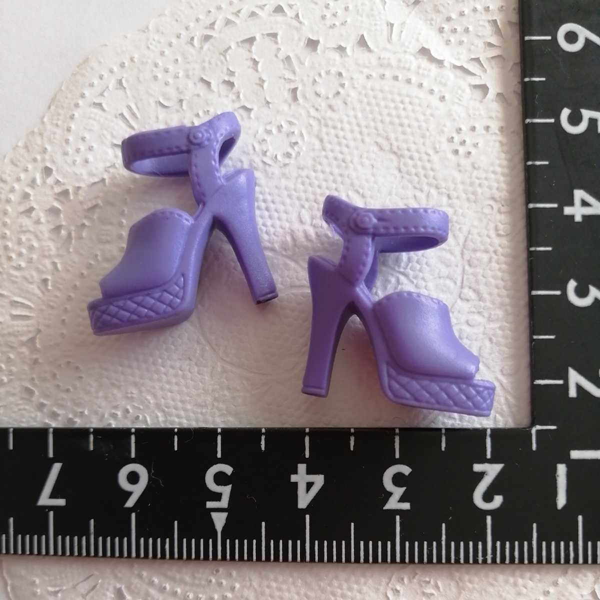 1r35 バービー ハイヒール 紫 ドール用 バービー人形 靴 アンクルストラップ ハイヒール 厚底 サンダル パンプス拍卖