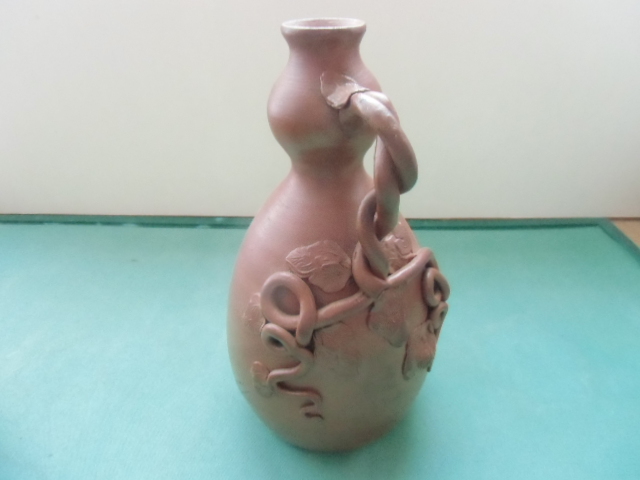 江戸~明治 古備前 捻り蔓草に蜂 瓢箪徳利拍卖