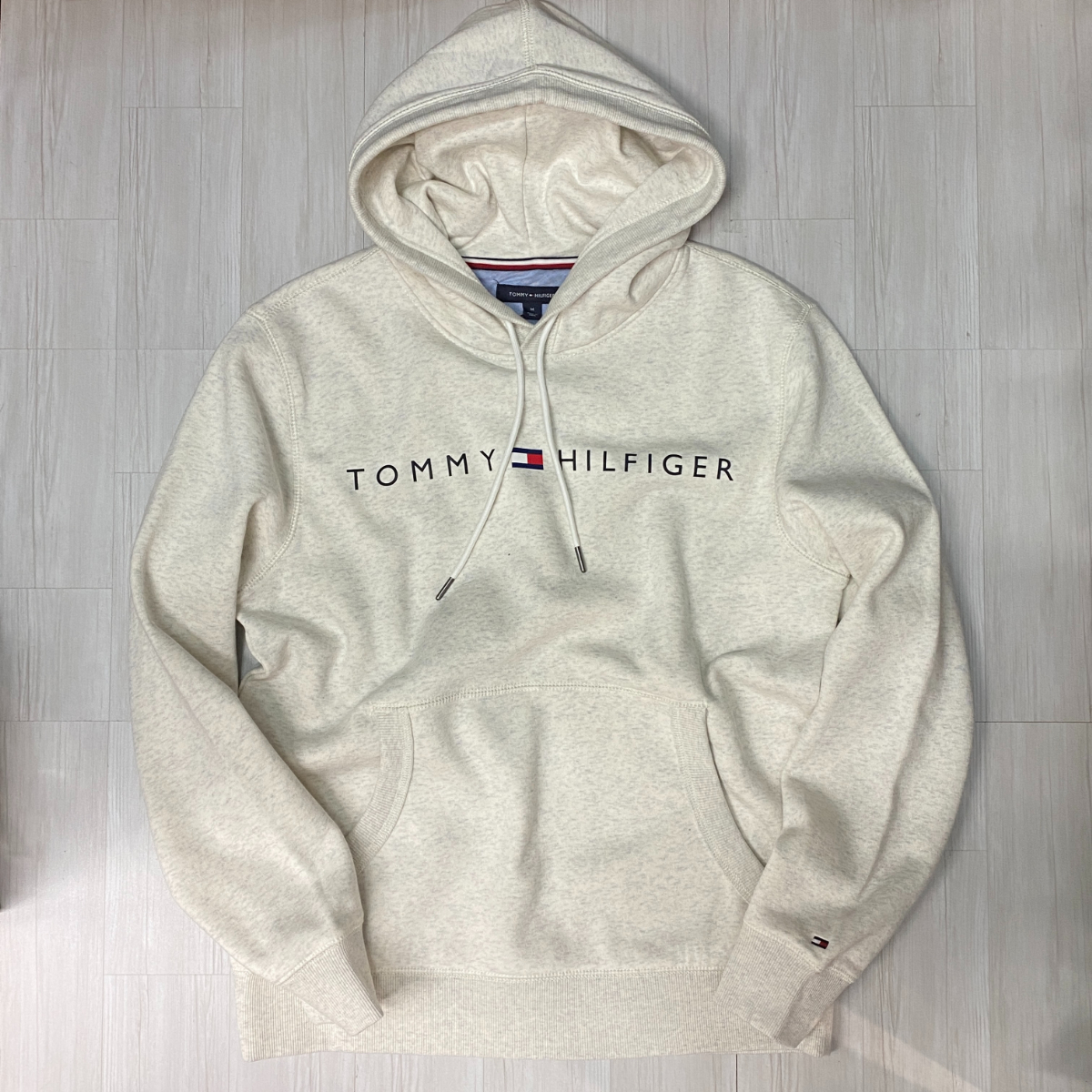 USA正規品 【XL】 TOMMY HILFIGER USA トミーヒルフィガー THD プルオーバー パーカー マーブルグレー ベーシック フラッグロゴ 拍卖