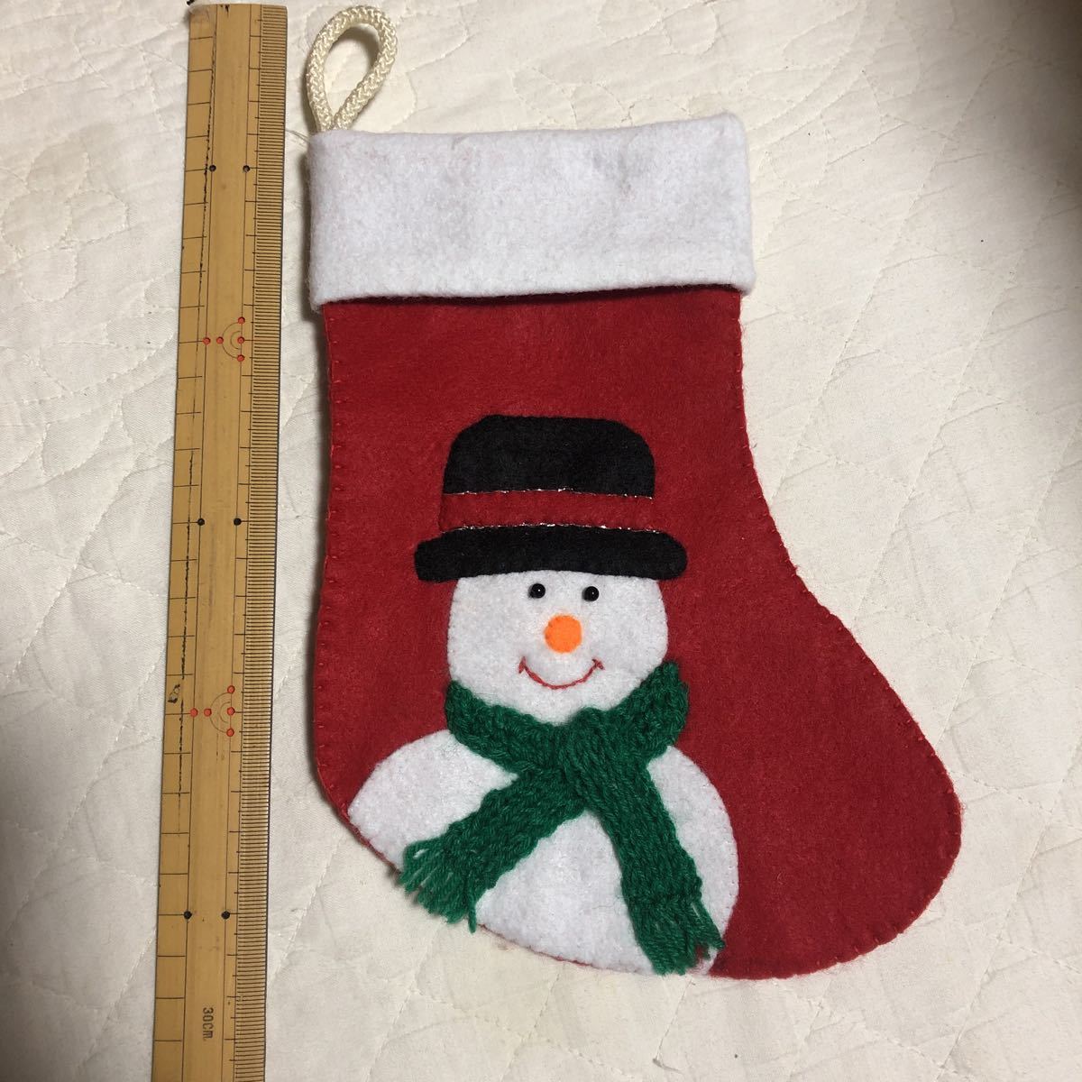 クリスマス オーナメント 靴下 ハンドメイド 雪だるま拍卖