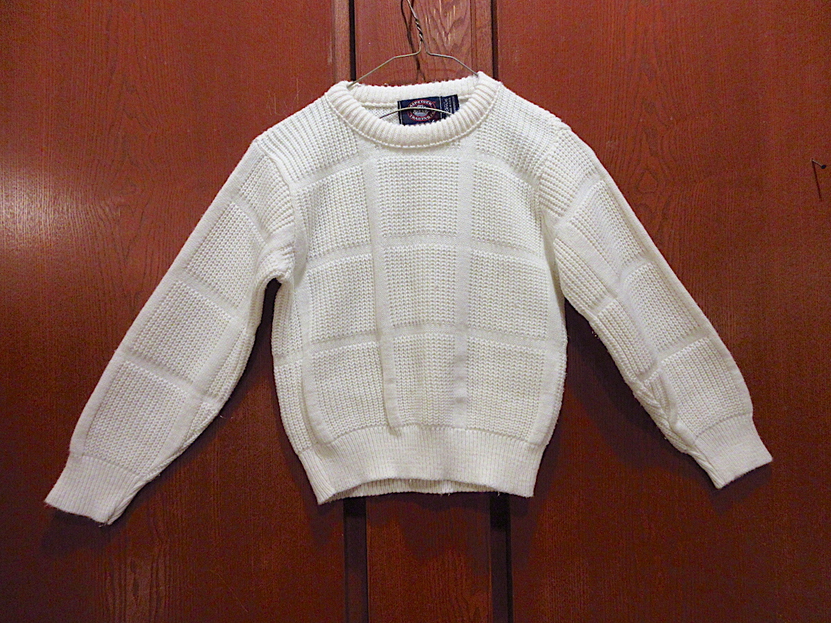 ビンテージ80's●ASPETUCK TRADING CO.キッズワッフルセーターsize S●211205r10-k-swr古着子供服ニット長袖シャツ拍卖