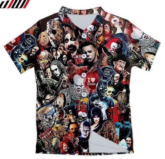 ホラームービー ハワイアンシャツ Lサイズ拍卖