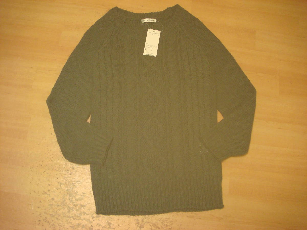 a.v.v ケーブル編み ニット セーター やや長め丈 S ダークグレー タグ付き未使用 新品拍卖