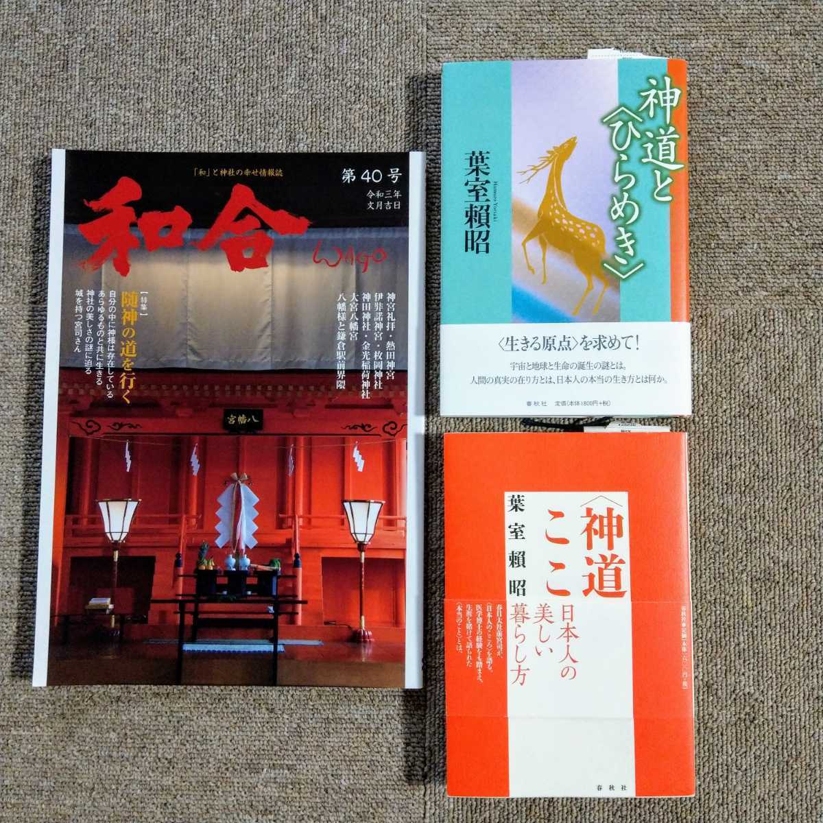 葉室頼昭 神道のこころ 神道とひらめき 和合40号 3冊セット拍卖