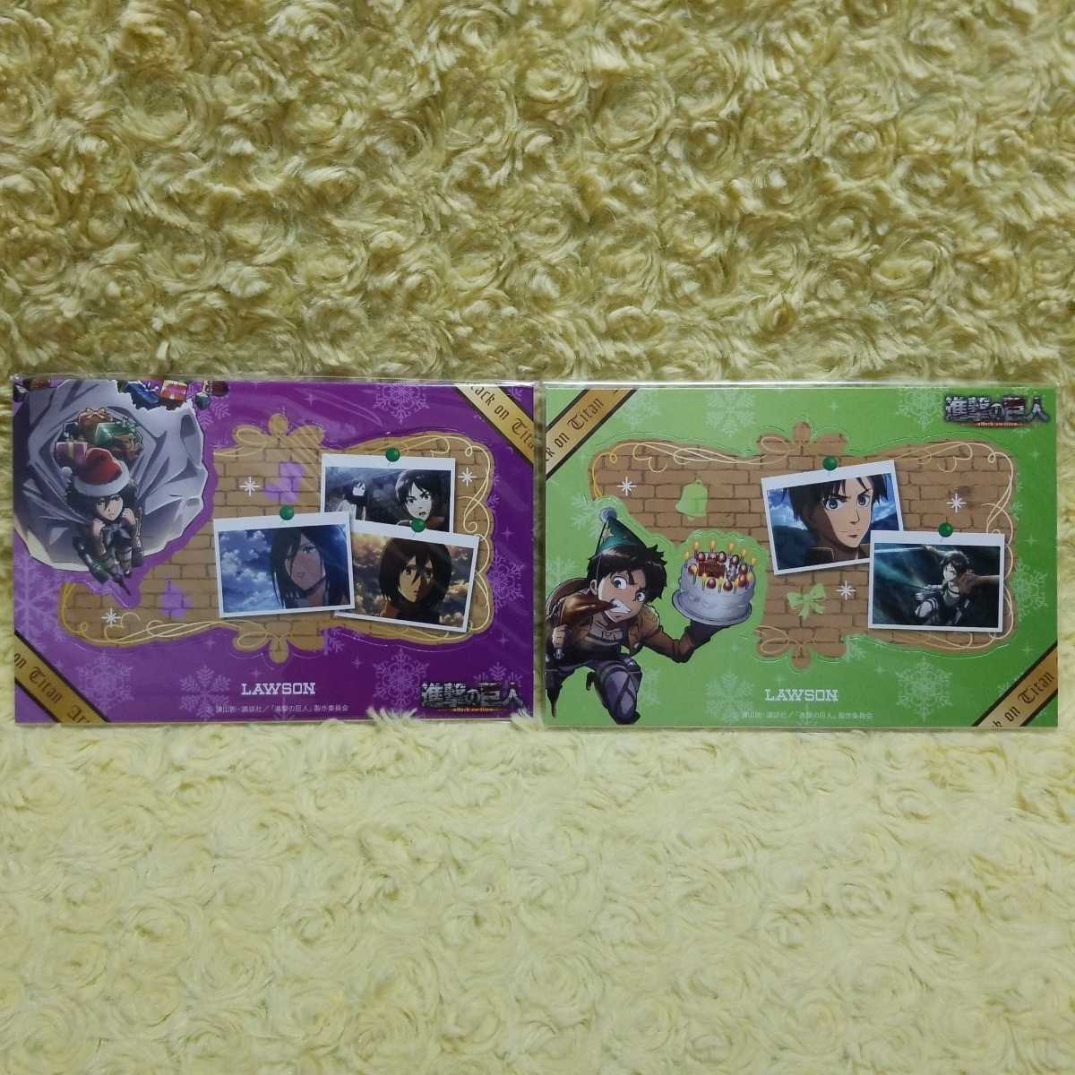 ローソン 進撃の巨人 オリジナルフォトフレーム エレン ミカサ拍卖