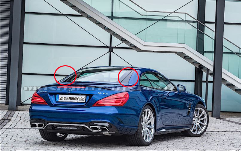 BENZメルセデスベンツSLAMGR231リアガラス横パネルカスタムカーボンシート腐食劣化クスミ防止補修リペア!ドレスアップフィルム拍卖