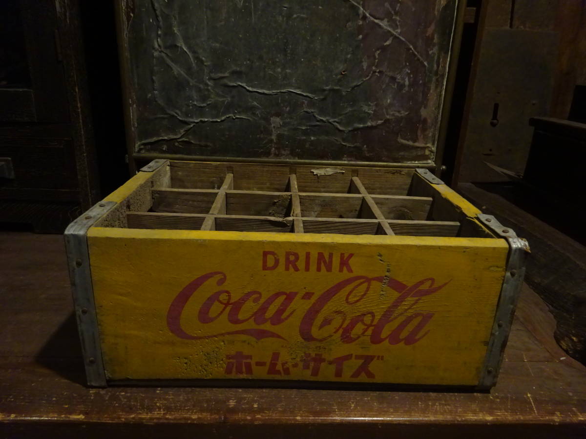 【Coca-Cola木箱】1ダース木製ケースおもちゃ箱本棚ポテトバケツ古道具アンティーク骨董インテリアインダストリアルドライフラワー拍卖