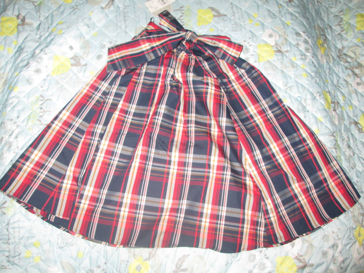 〇。゜〇新品♪earth music&ecology スキスカチェックミディスカート Red F〇゜。〇拍卖