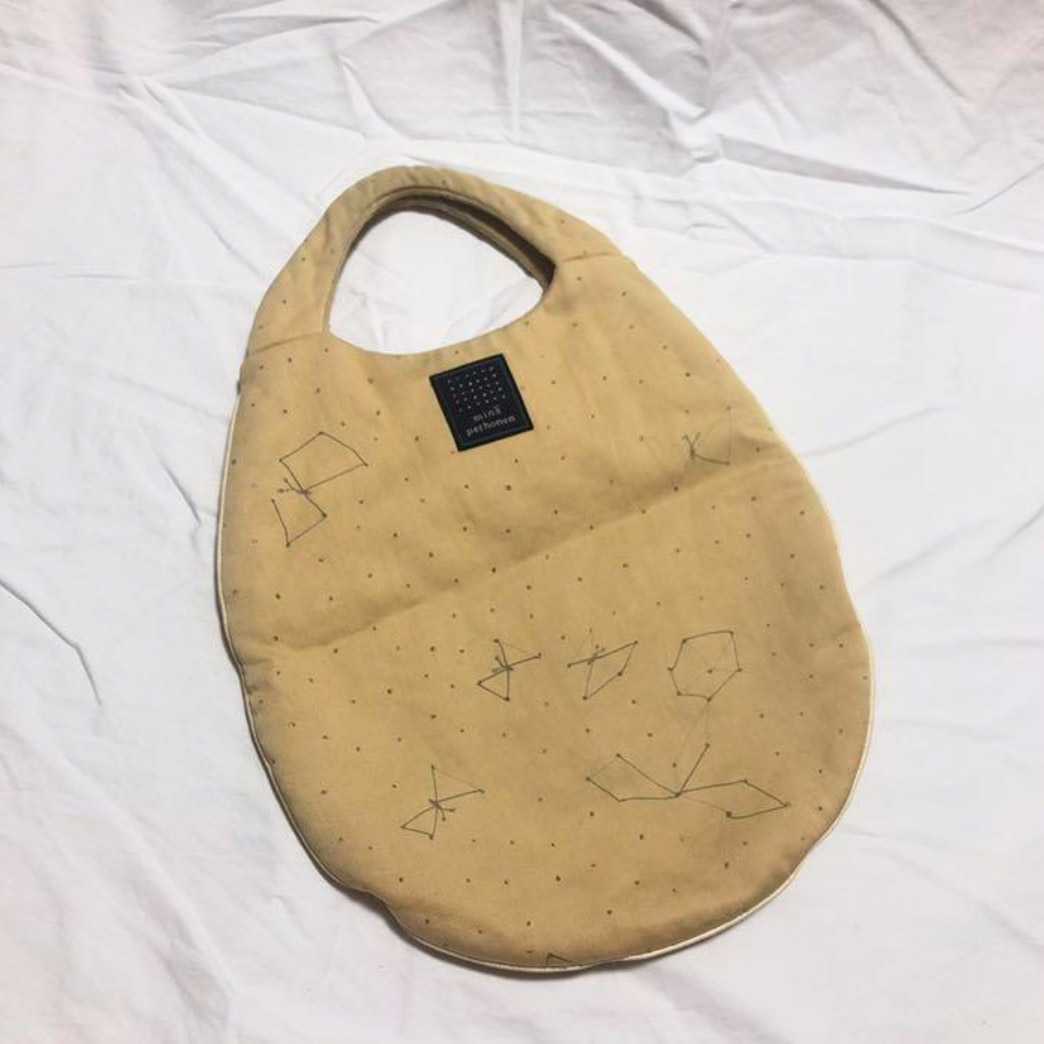 mina perhonen ミナペルホネン エッグバッグ ドット 点 ちょうちょ 蝶 星 星座 黄色 イエロ拍卖