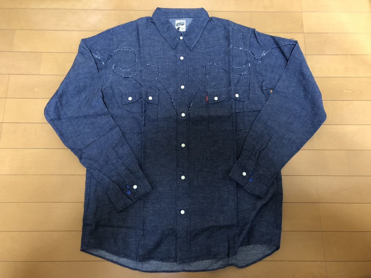 MADHECTIC ラグウエスタンシャツ Lサイズ 新品未使用品 インディゴブルー拍卖