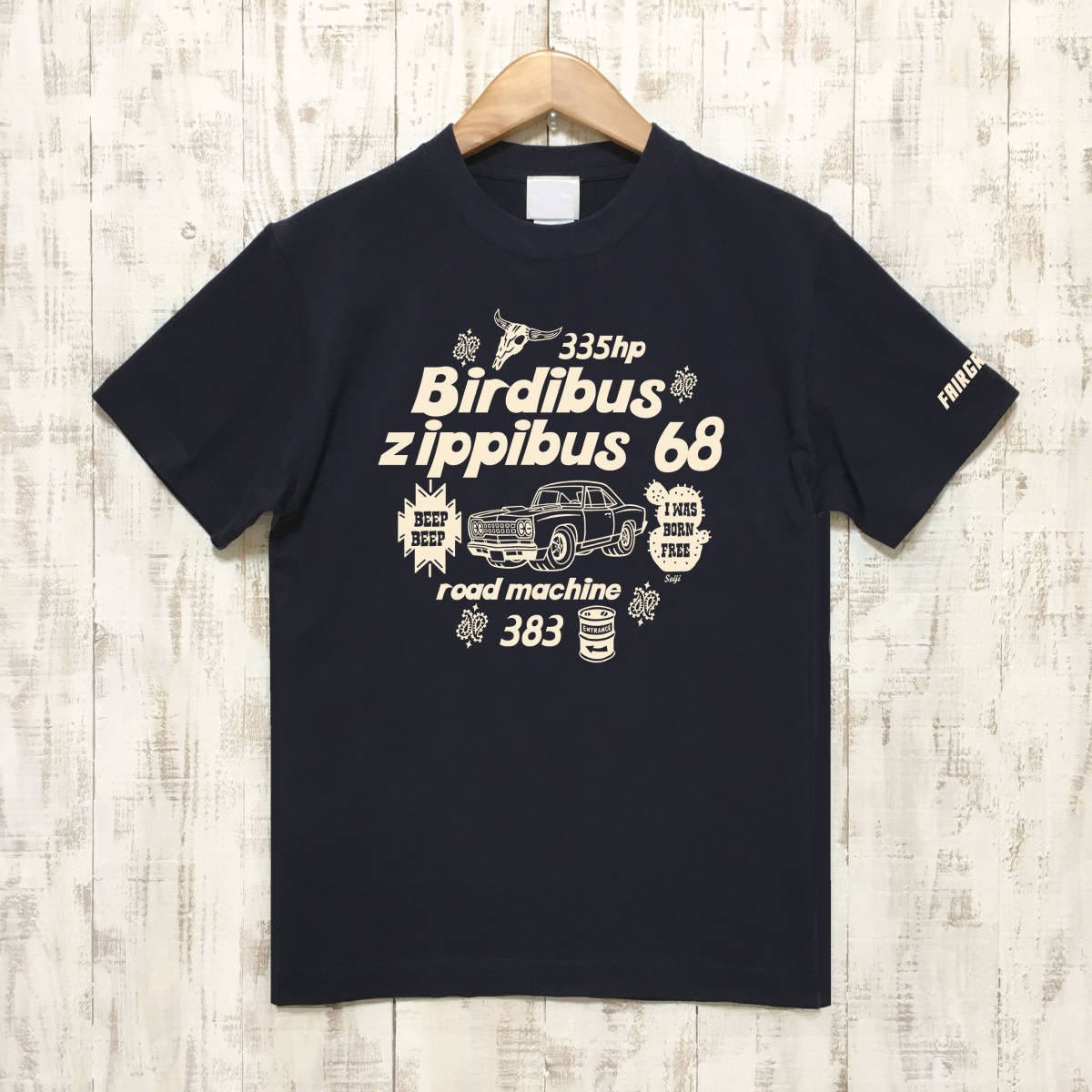 ■BIRDIBUS Tシャツ■Lサイズ(ネイビーxナチュラル)アメ車 アメリカ ロードランナ- モパ- MOPAR ROADRUNNER PLYMOUTH拍卖