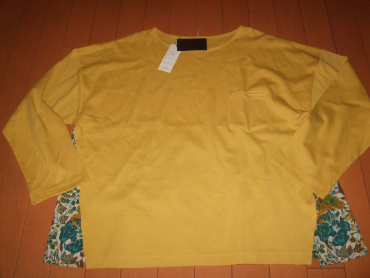 新品タグ付送料込即決☆CASTLE&HAMMOCK リバティ生地使用長袖カットソー☆LL イエロー拍卖