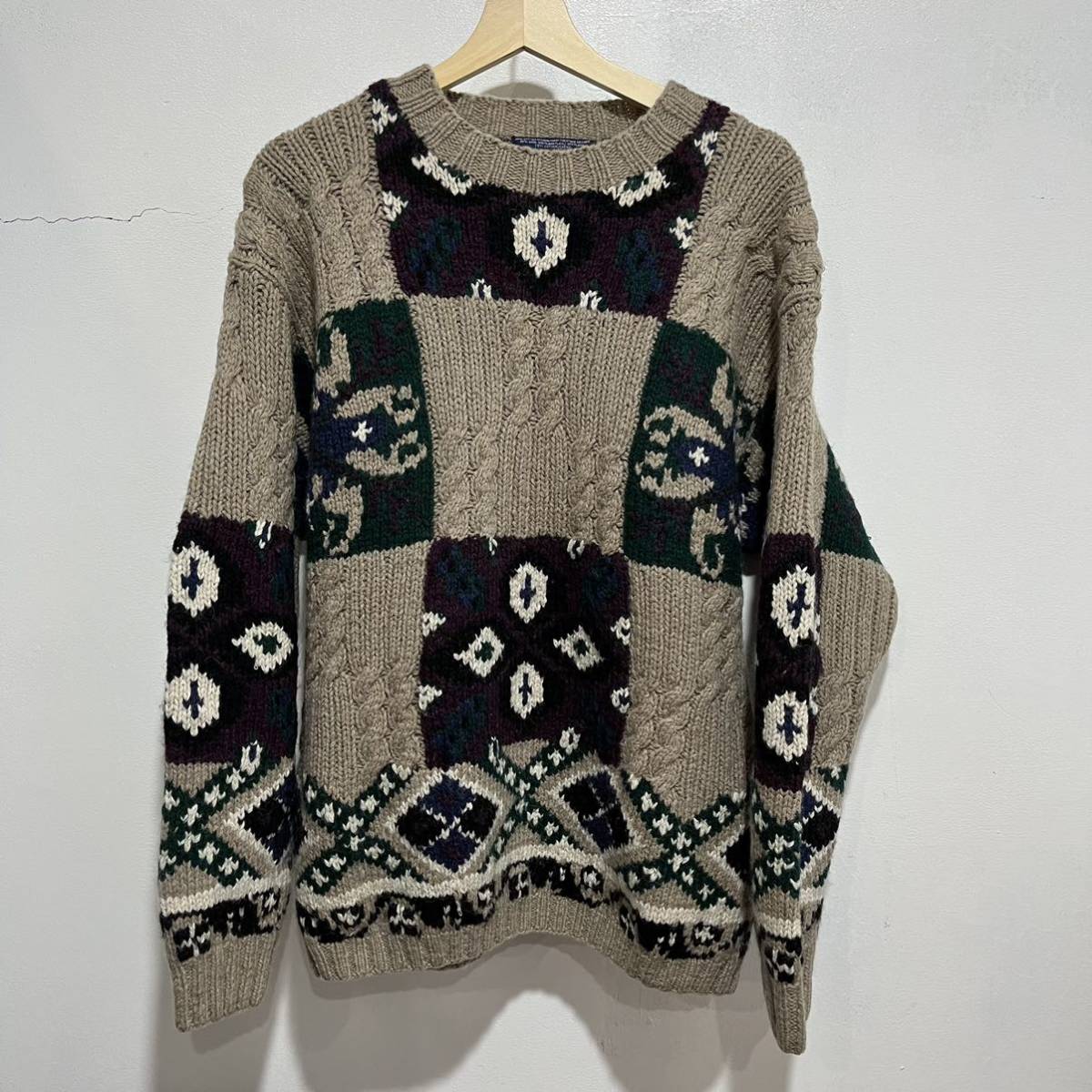 ☆送料無料☆90sデッドストック☆Tommy hilfiger☆ケーブル×グラニーセーター☆拍卖