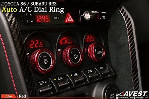 アベスト Avest トヨタ 86(ZN6) スバル BRZ(ZC6) エアコン ダイヤル リング レッド インテリアパネル インパネオートエアコン車専用拍卖